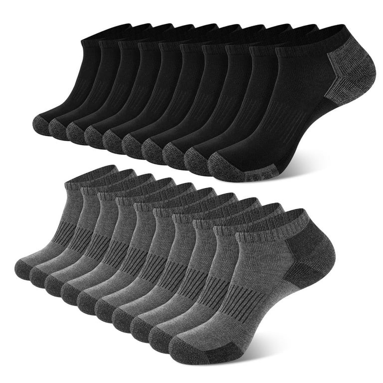 COOPLUS Mens Socks Ankle Low Cut Socks for Men Breathable Athletic Socks 10 Pairs | Walmart (US)