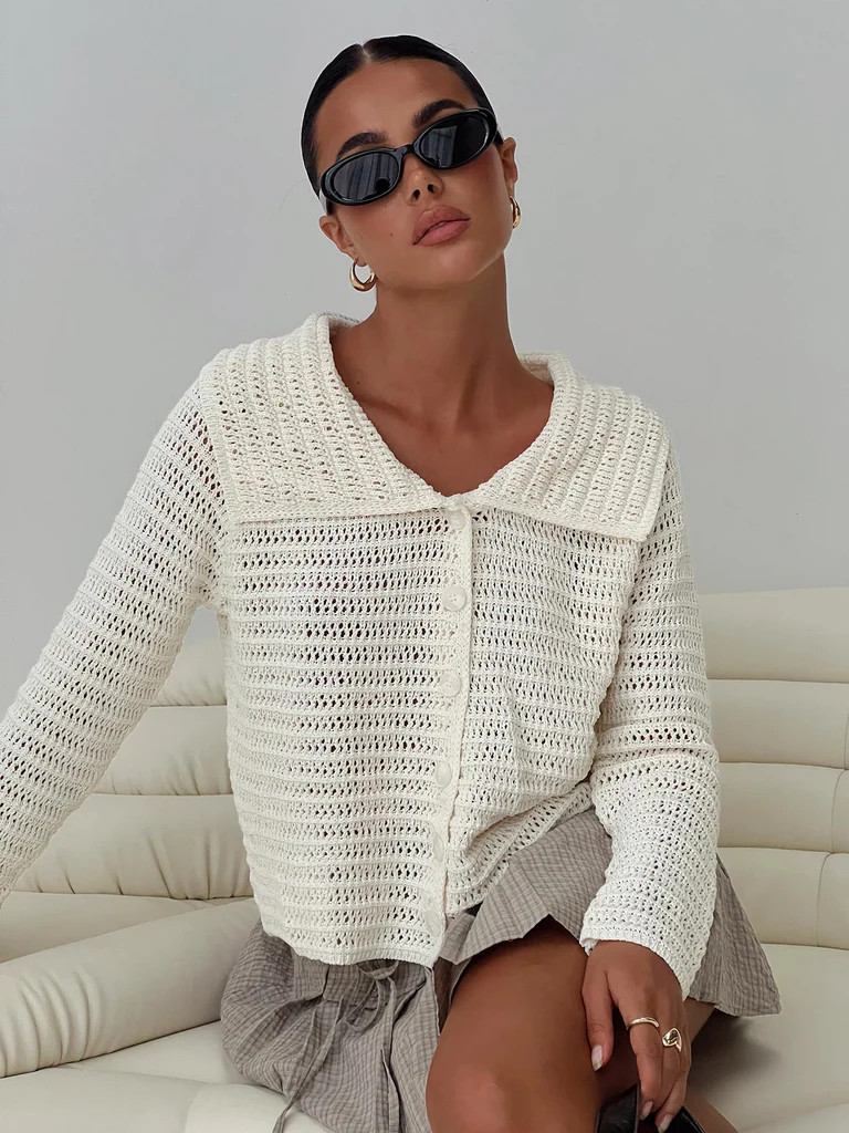 Tuscon Crochet Sweater White | Princess Polly US