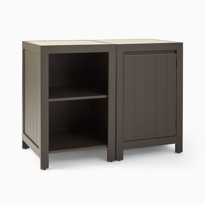 Portside Aluminum Outdoor Kitchen 1-Door Cabinet & Open Shelves Cabinet | West Elm (US)