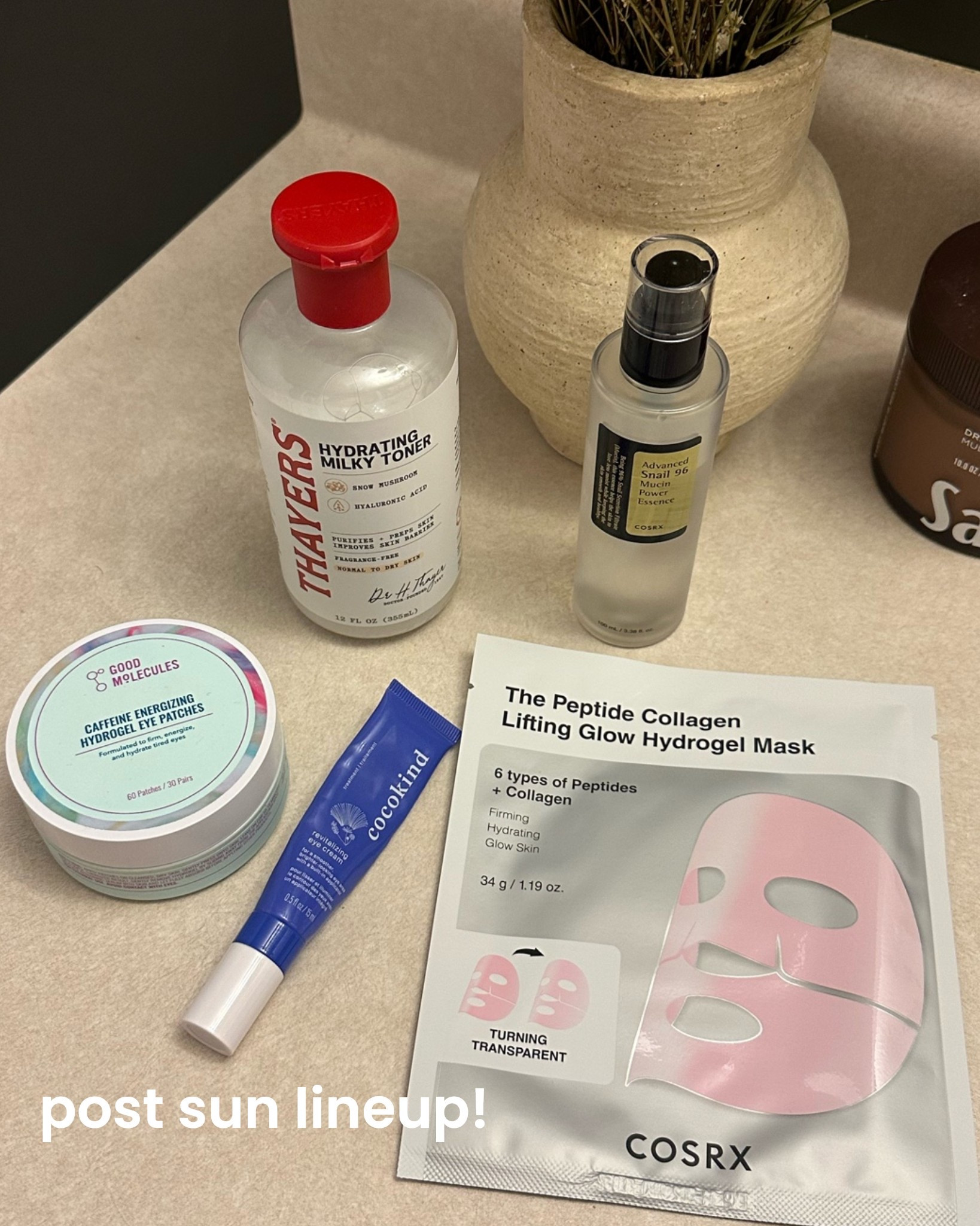 Favorite post beach skincare lineup for skin hydration!