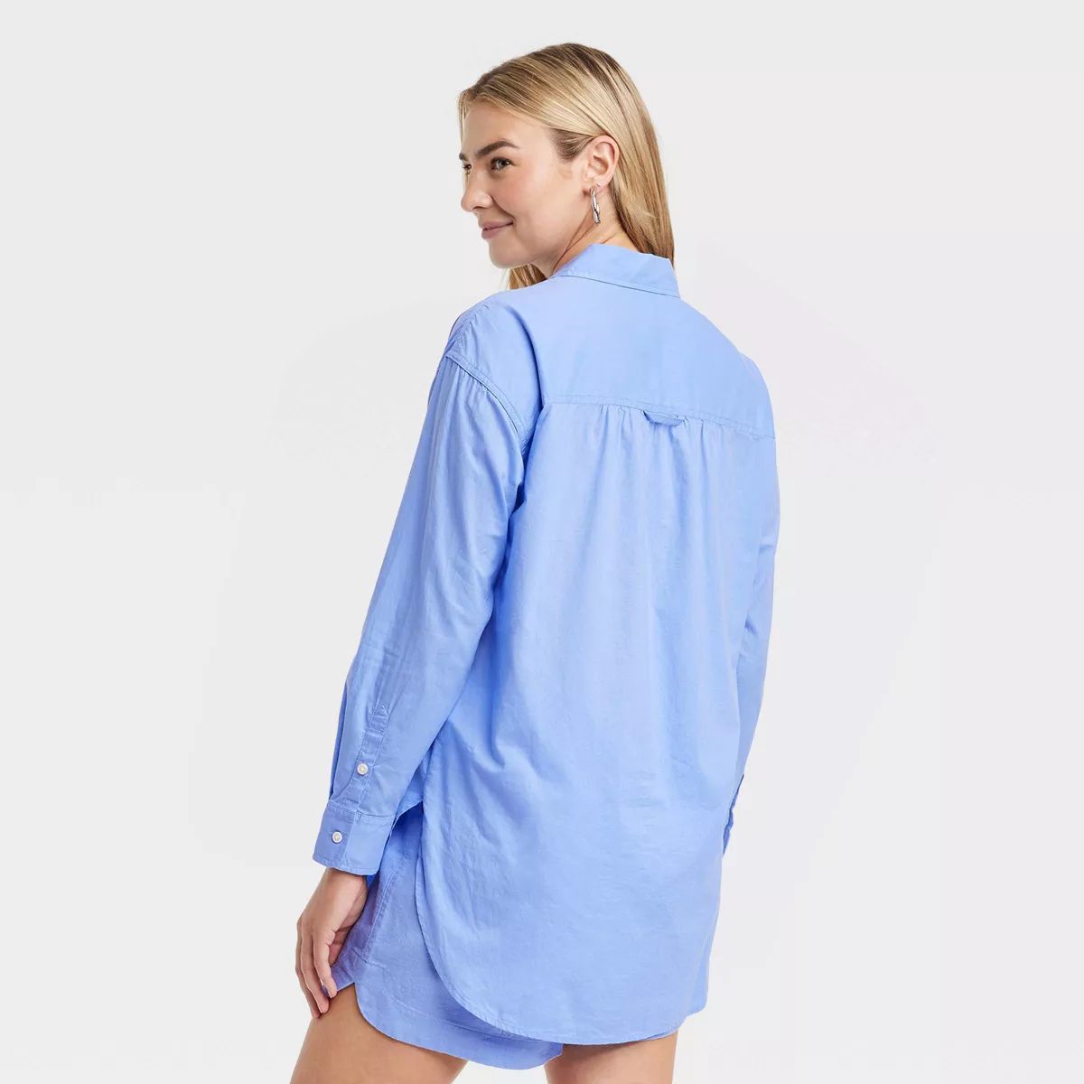 Women's Tunic Long Sleeve Collared Button-Down Shirt - Universal Thread™ | Target