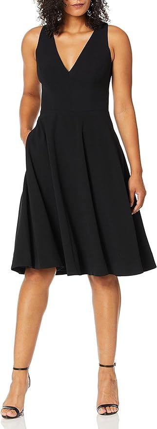 Dress the Population Women's Catalina Solid Sleeveless Fit & Flare Midi Dress | Amazon (US)