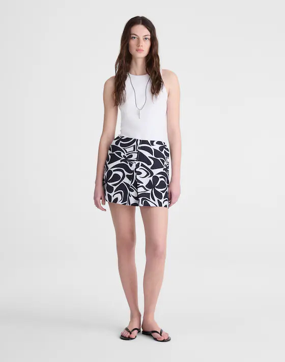 Pleated Mini Skirt in 100% Linen | Madewell
