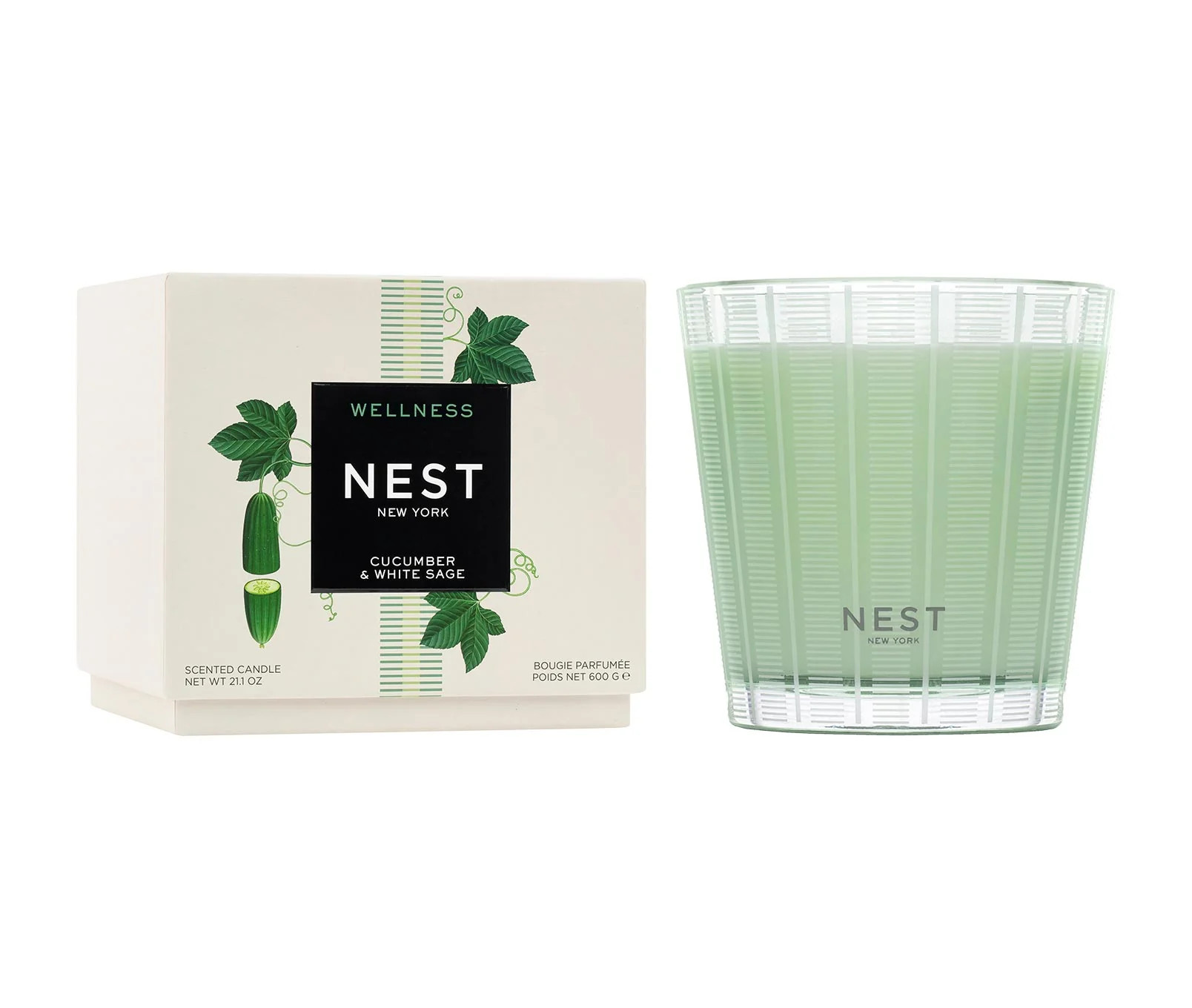 Cucumber &amp; White Sage 3-Wick Candle | NEST Fragrances