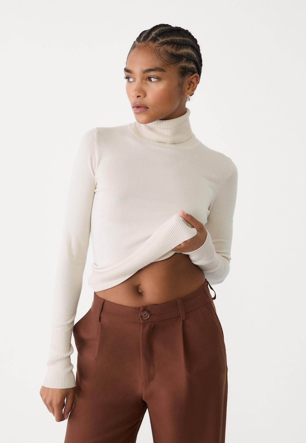 High neck knit jumper | Stradivarius (UK)