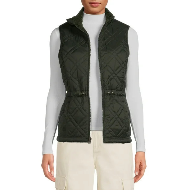 Time and Tru Women's and Plus Reversible Quilted Vest - Walmart.com | Walmart (US)
