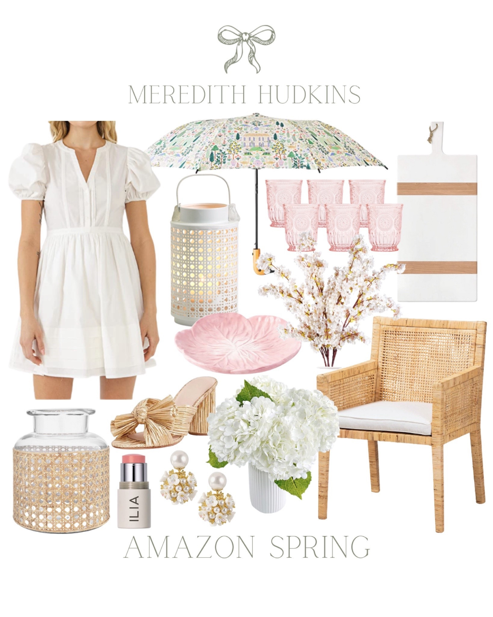 Outdoor furniture, Easter dress, decorative boxes, cane box,, charcuterie board, serving board, serving tray, rifle paper co, kitchen, coastal, preppy, classic, timeless, traditional, blue and white decor, womens fashion, white dress, umbrella, accent chair, dining chair, Chloe and cotton, faux cherry blossoms, hydrangeas, ilia lipstick, decorative cane lantern, cabbage dinner plates, earrings, English factory, Amazon 

#LTKSeasonal #LTKhome #LTKfindsunder50