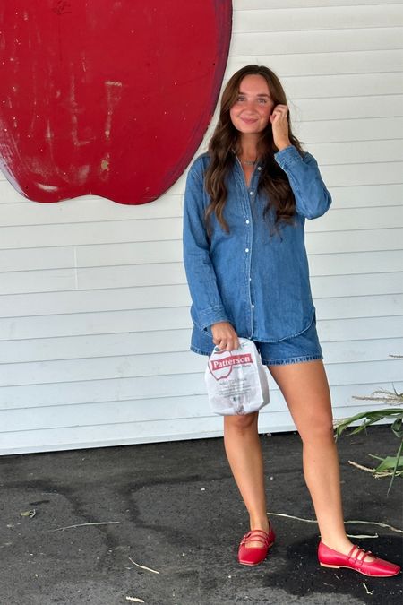 Never met a Canadian tuxedo I didn’t like ❤️ Can’t stop wearing all things denim paired with my new favorite cherry red Mary Jane flats! The perfect transitional outfit heading into fall!

#LTKunder50 #LTKunder100 #LTKSale