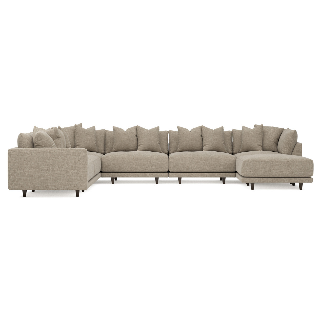 Toulouse Sand Modular 7-Piece Corner Sectional With Ottoman - Right End - 166 | Kathy Kuo Home