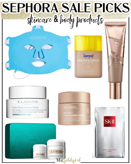 SEPHORA SALE SKINCARE PICKS

Now is the time to save on the big ticket items for skincare

This Red Light Mask is effective and I like how it secures on the head better than other options. 
The Supergoop SPF Tint is sitting in my cart-it has rave reviews. I’m looking at shade 22N.
The Clarins Cream Mask does three things at once and is better for dry skin than their other popular mask.
I swear by the SK II masks for special occasions-it’s an instant photoshop effect and you can get 2 wears out of each mask.
I know the La Mer moisturizer is expensive but my skin loves it. This set is already giving you $100 product for free and now you can get it in the sale for even less!

#skincarefavorites #dryskin #sensitiveskin #spf #beautyover40 #beautyover50 #spaday

#LTKbeauty #LTKxSephora #LTKover40