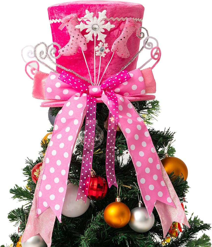 Christmas Tree Topper, Christmas Tree Topper Hat, Pink high Heels Tree Topper Christmas Decoratio... | Amazon (US)