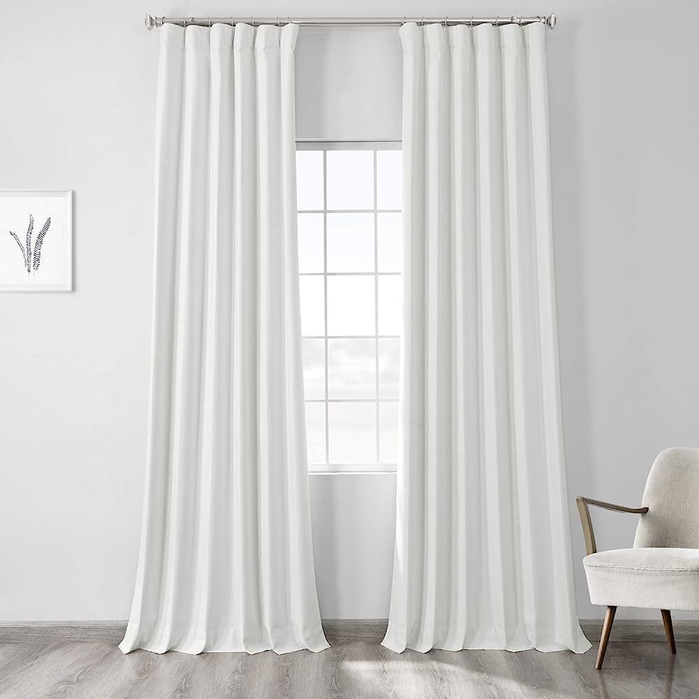 HPD Half Price Drapes Vintage Blackout Curtains for Bedroom - 96 Inches Long Thermal Cross Linen ... | Amazon (US)