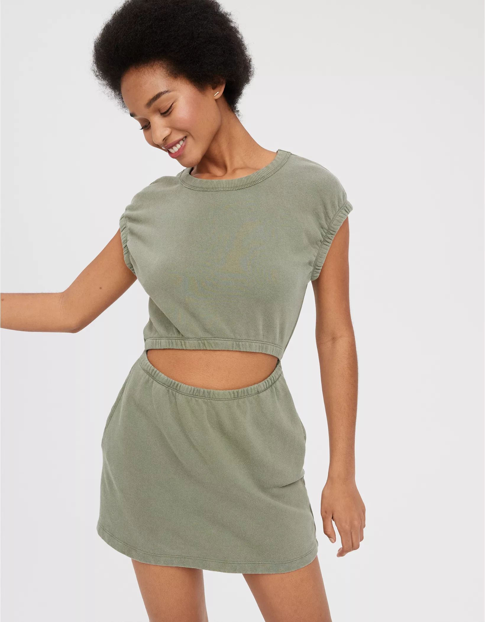 OFFLINE By Aerie Weekend Fleece Cut Out Dress | American Eagle Outfitters (US & CA)