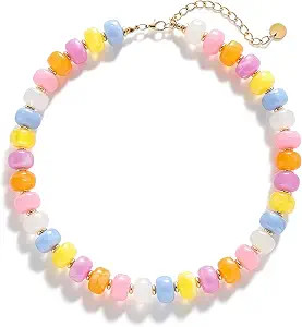 Chunky Beaded Choker Necklace for Women Summer Beach Acrylic Beads Necklaces Trendy Boho Statemen... | Amazon (US)
