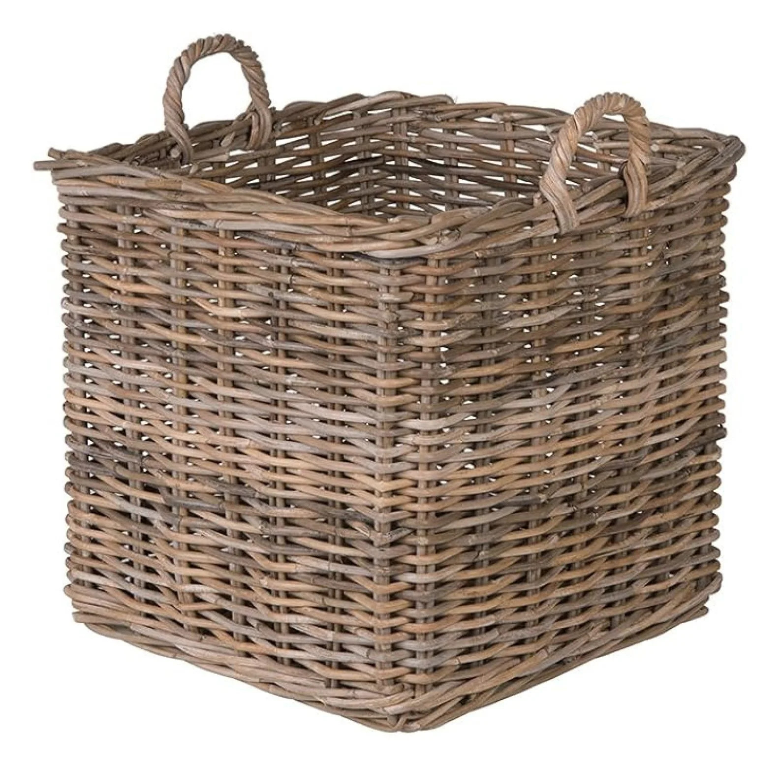 Kobo Square Rattan Decorative Storage Basket and Planter, Medium Size, Gray | Walmart (US)