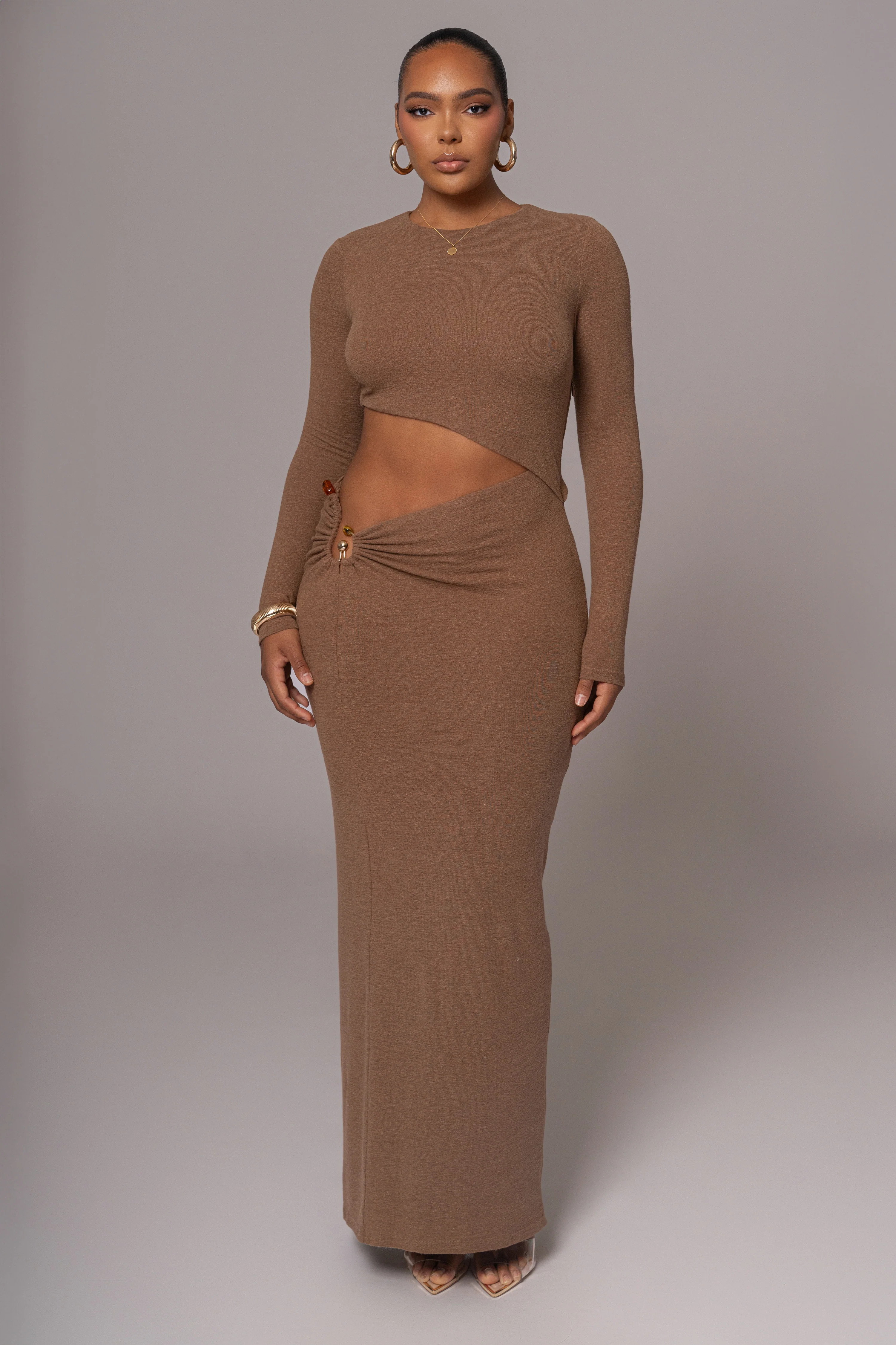 Chocolate Summer Romance Cutout Dress | JLUXLABEL