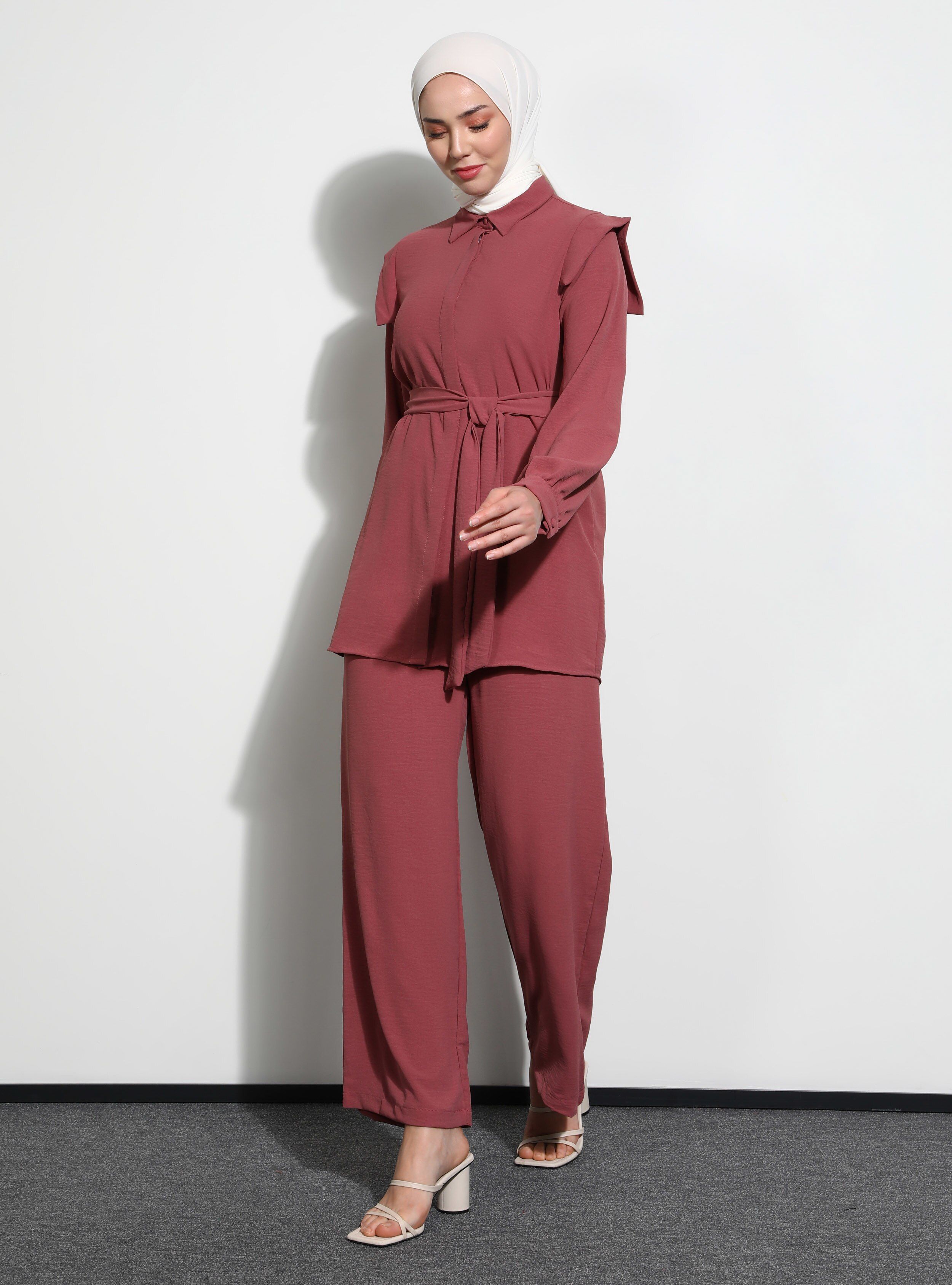 Light Maroon - Unlined - Point Collar - Suit | Modanisa (US)