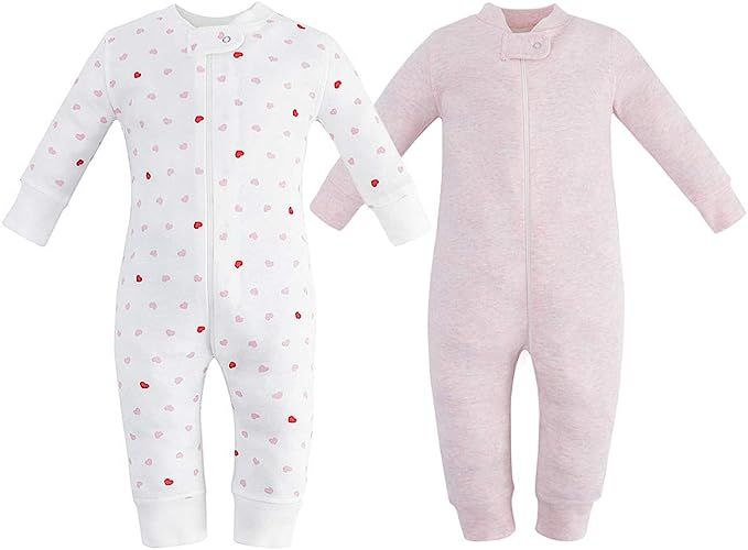 Amazon.com: Owlivia Organic Cotton Baby Boy Girl Zip up Sleep N Play, Footless, Long/Short Sleeve... | Amazon (US)