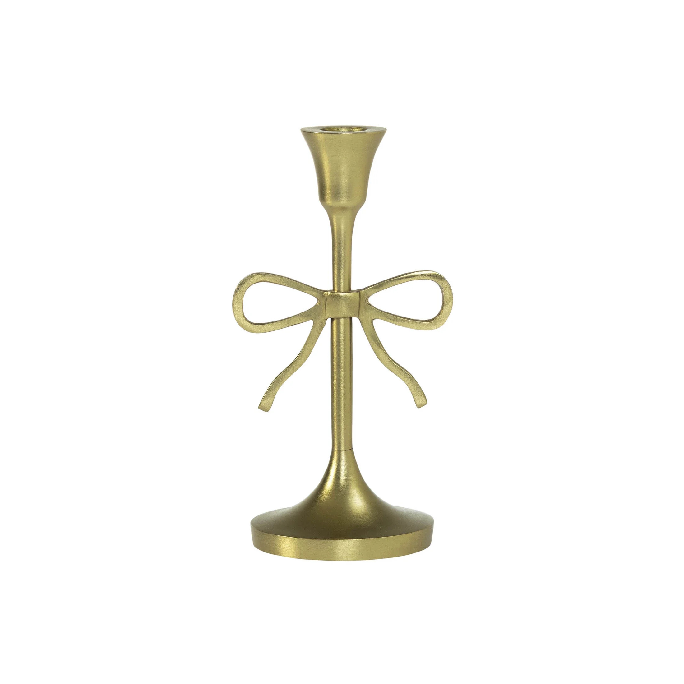 My Texas House Metal Bow Taper Candle Holder, 8", Gold | Walmart (US)