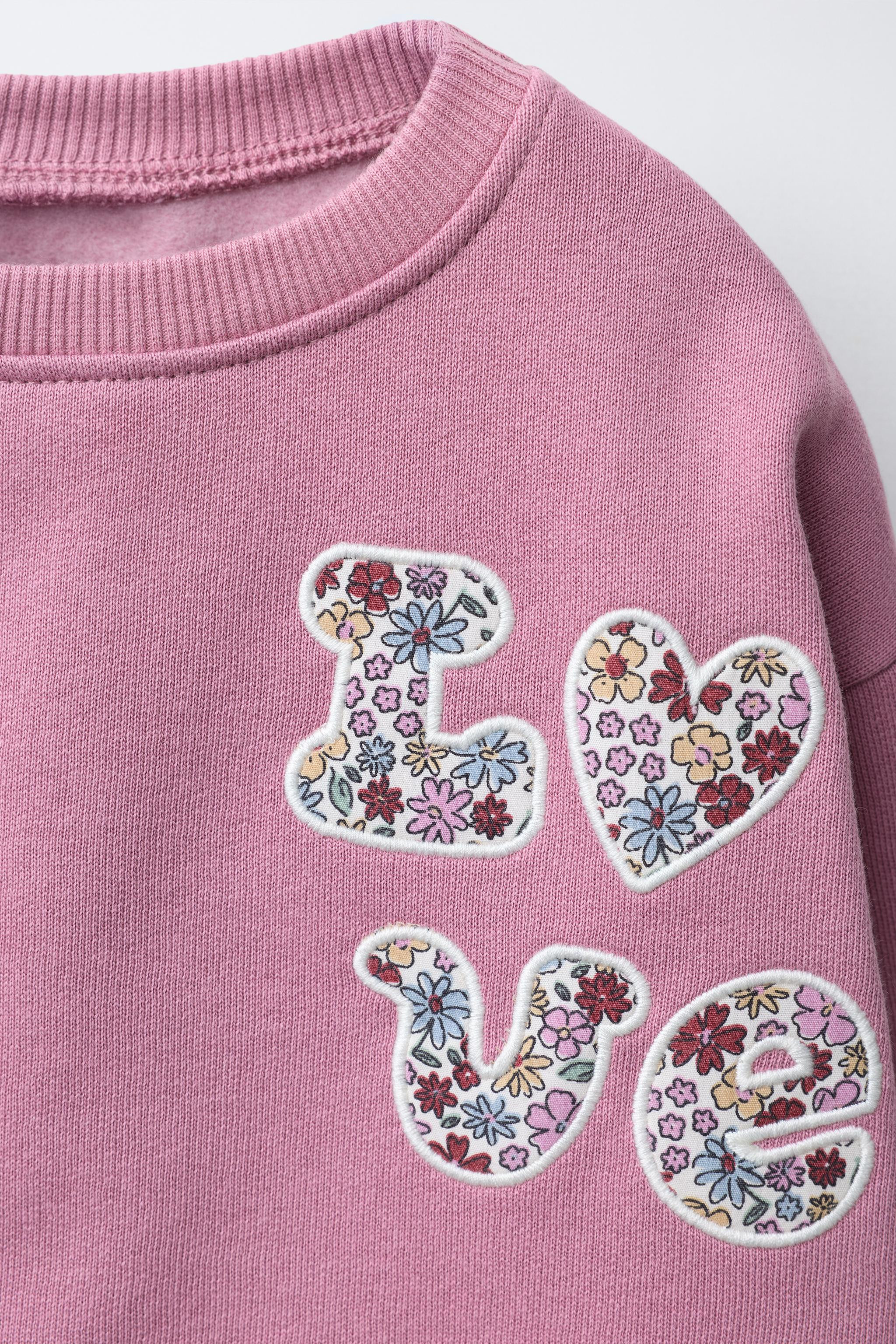 FLORAL RIBBED SWEATSHIRT AND LEGGINGS SET | Zara US