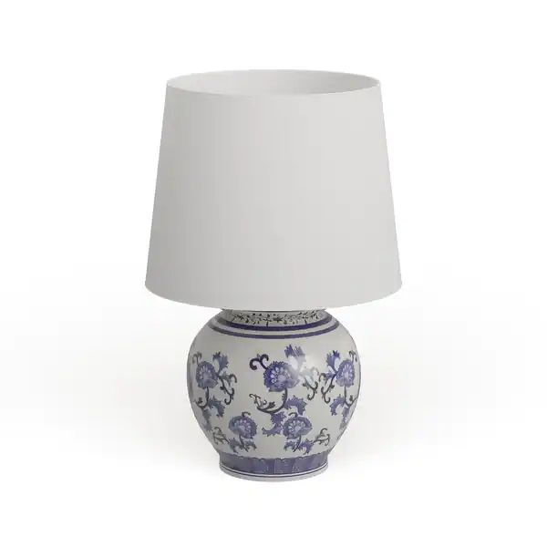 Copper Grove Brightsand Blue/ White Ceramic Table Lamp | Bed Bath & Beyond