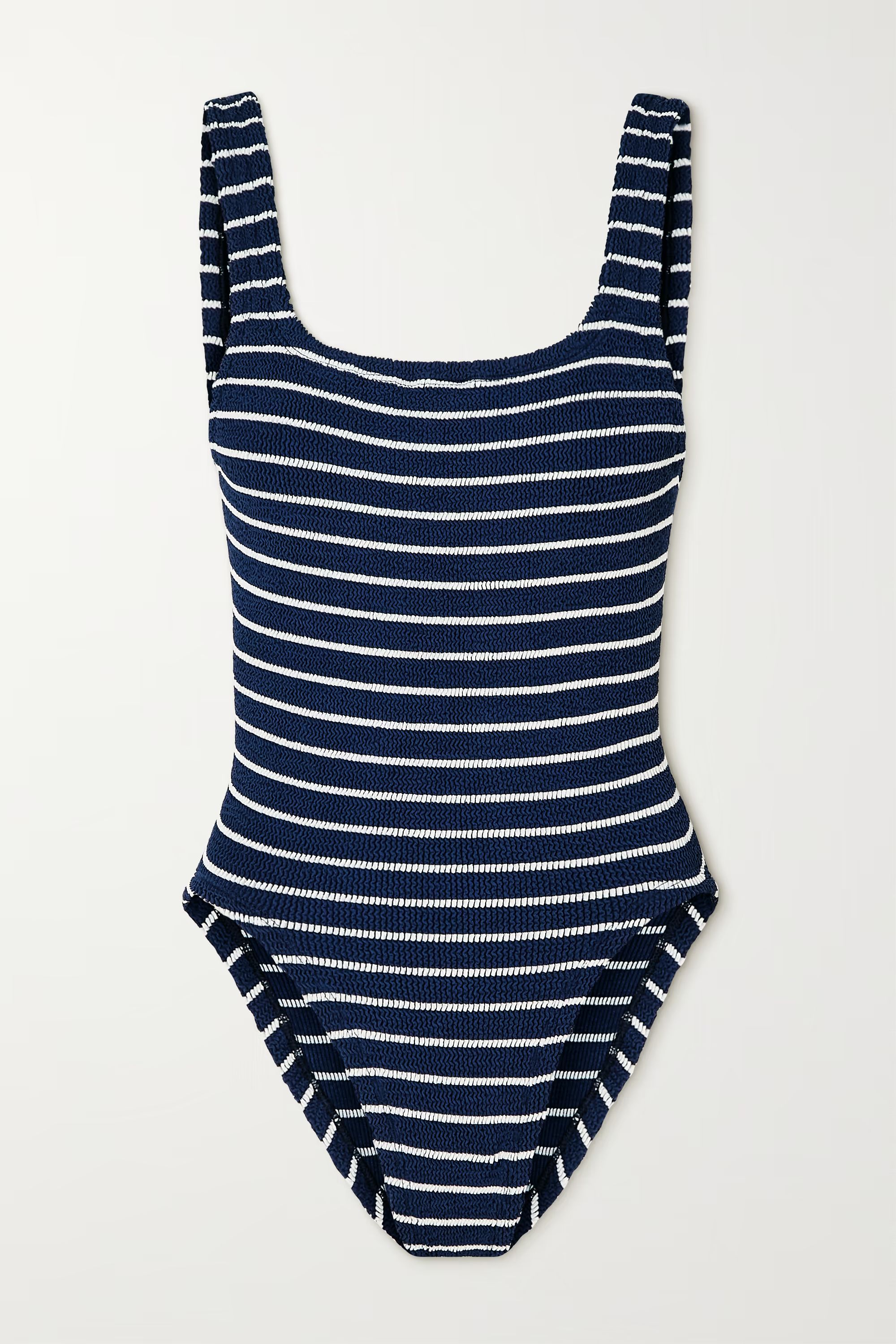 + NET SUSTAIN striped seersucker swimsuit | NET-A-PORTER (US)