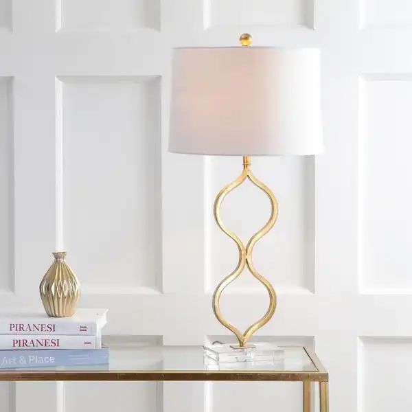 Levi 31.5" Metal/Crystal LED Table Lamp, Gold Leaf by JONATHAN Y - Gold | Bed Bath & Beyond