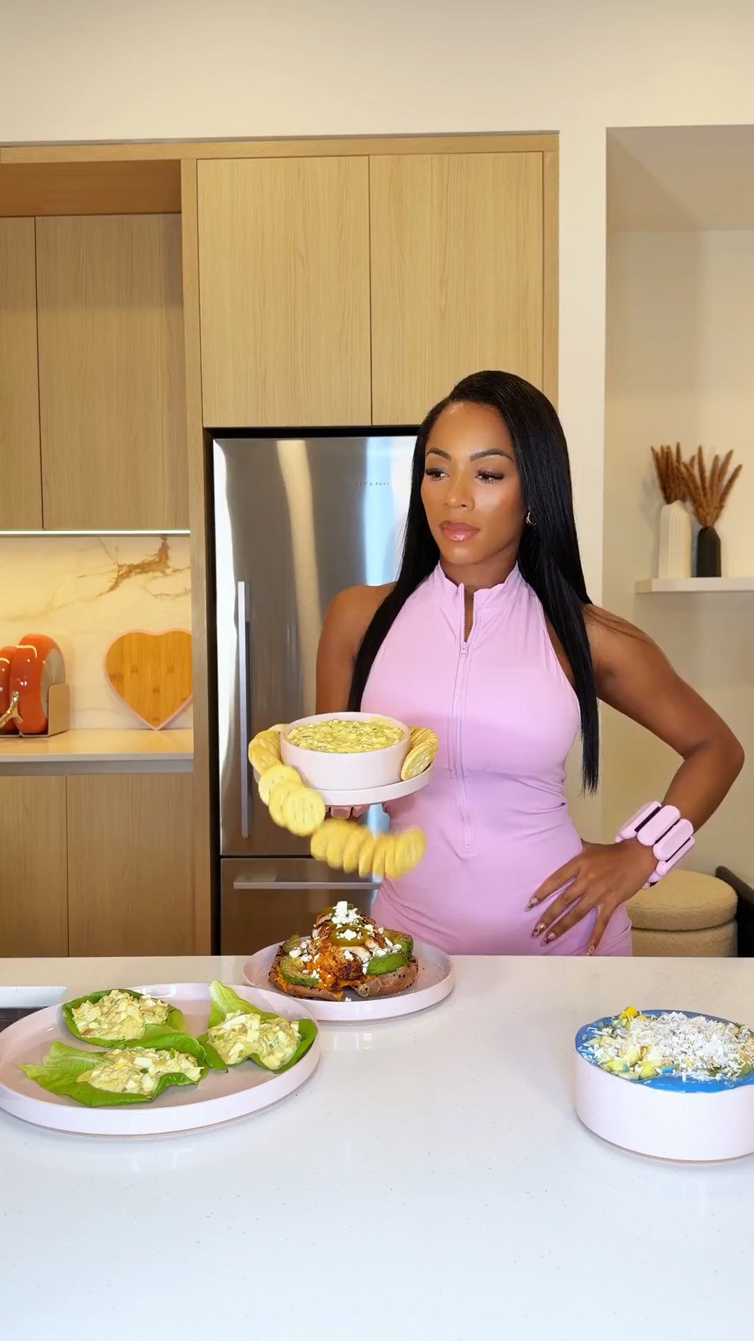 This week’s post-workout high-protein meal plan:
🍠Sweet Potato Chicken Plate
🥗Chicken Salad
💙Tropical Protein Smoothie Bowl

#LTKfoodie #LTKActive #LTKselfcare