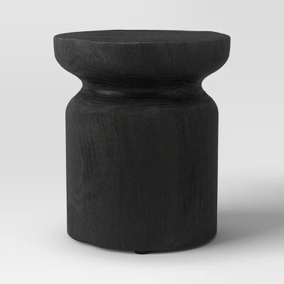 Wooden Stump Patio Accent Table Black - Threshold™ | Target