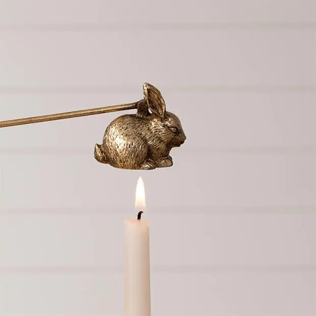 Gold Bunny Candle Snuffer Set of 2 | Antique Farm House