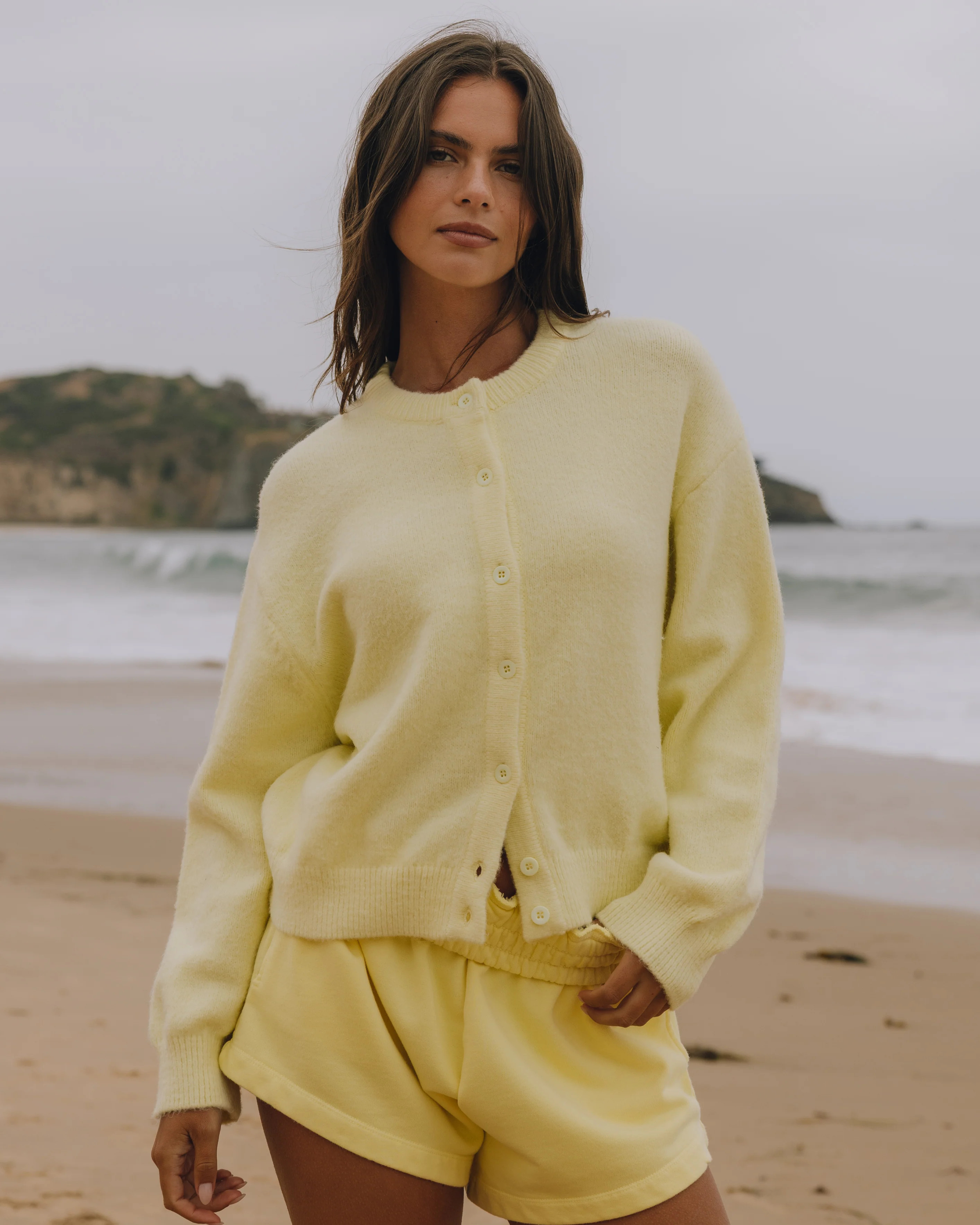 Button Up Sweater - Lemon | Daily Drills LLC