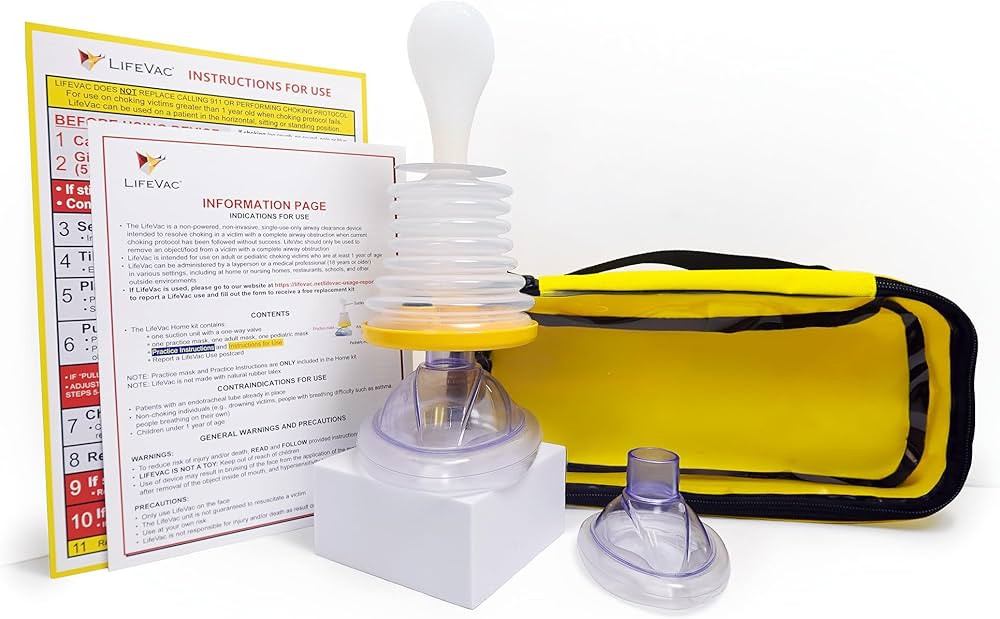 LifeVac Yellow Travel Kit - Portable Suction Rescue Device, First Aid Kit for Kids and Adults, Po... | Amazon (US)
