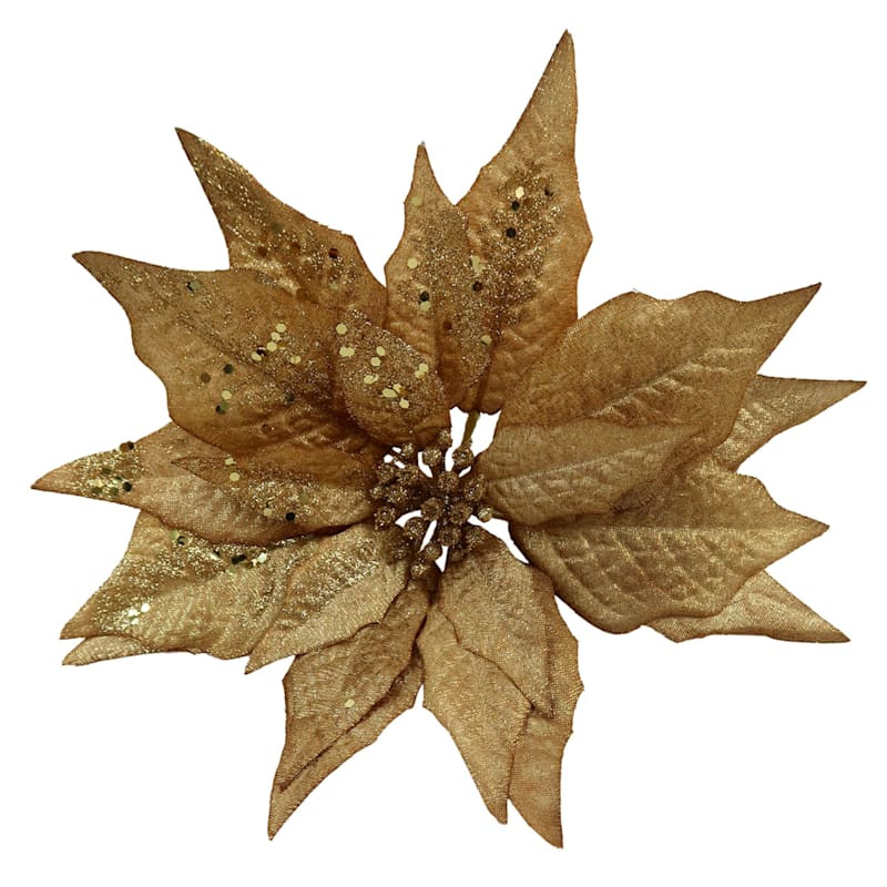 Poinsettia Clip Ornament, 9" | At Home