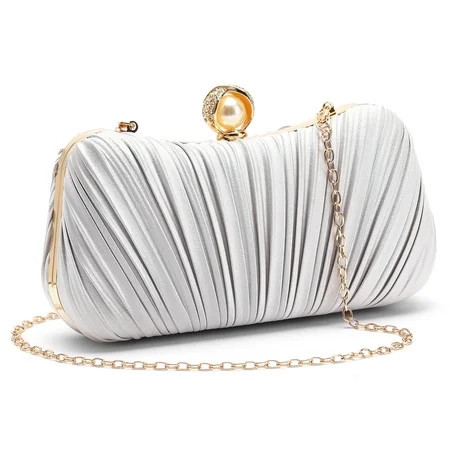 LOUEBICA Clutch Purses for Women Evening Bag Pleated Satins Clutch Purse Luxury Handbags for Wedding Party | Walmart (US)