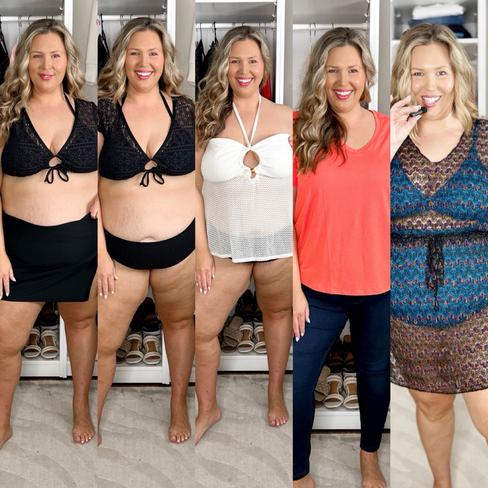 1. Top runs true I'm in 2X, swim skirt runs generous I'm in
2x
2. Bottoms run small and their mid rise, I'm in the 3x and still tight so size up!
3. Top runs generous so size down if you're less busty. 2X
is too large in my chest
4. This tee is showing sold out currently so in case it doesn't restock I linked similar! Runs true I'm in 2X, jeans run true I'm in 20 (size up if in between)
5. Best swimsuit ever!!! Runs true I wear 2x. Coverup is gorgeous and runs true I'm in 2X!

#LTKSwim #LTKSeasonal #LTKPlusSize