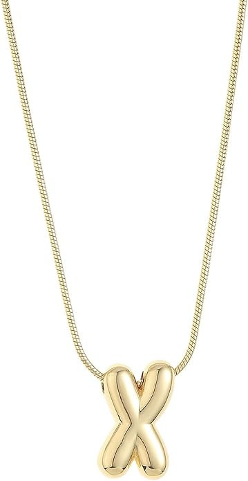 Leo & Luca Balloon Initial Necklace - Bubble Letter Gold Necklace - Necklace Charm - Unique Perso... | Amazon (US)