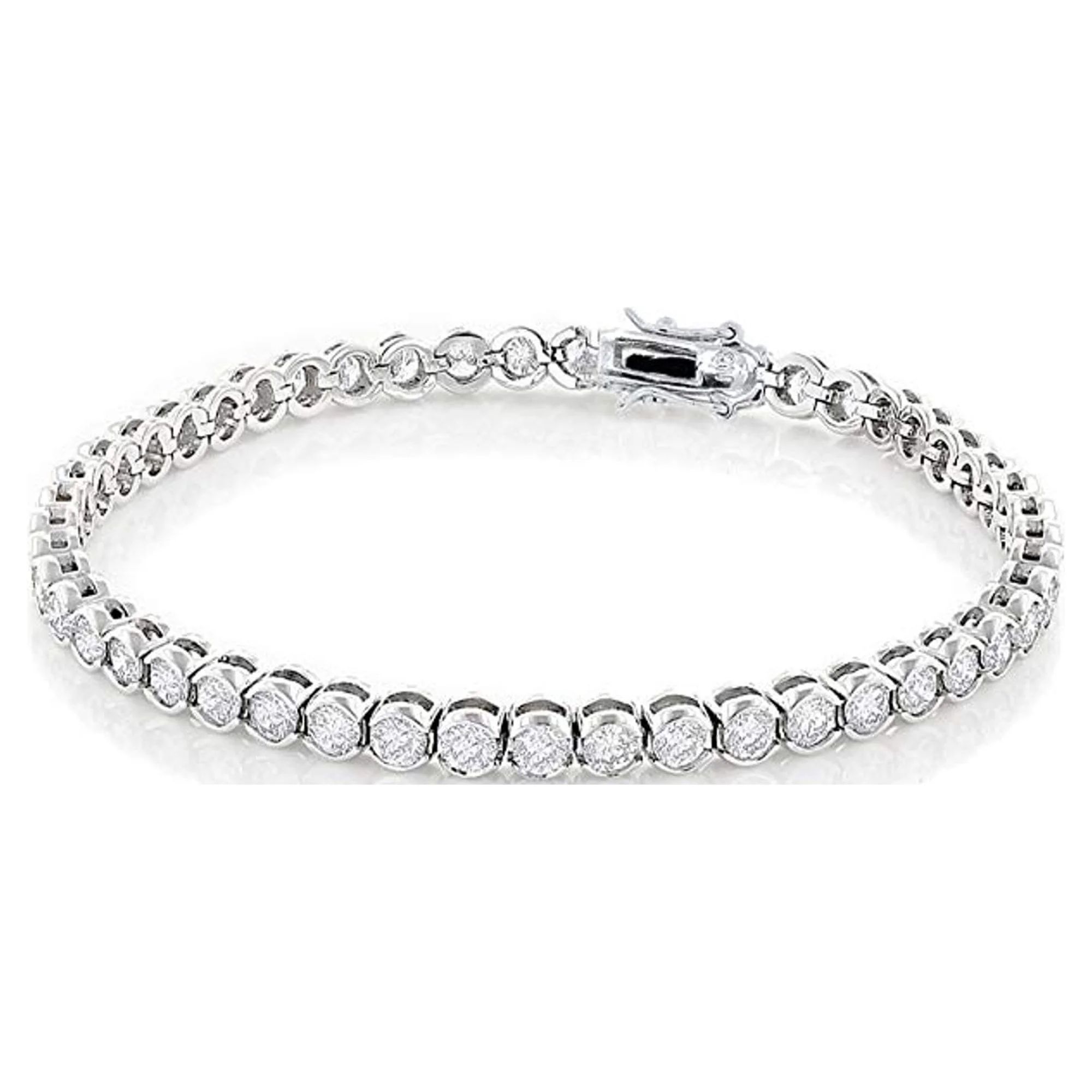 Cate & Chloe Joelle 18k White Gold Plated Silver Tennis Bracelet with Cubic Zirconia Crystals | C... | Walmart (US)