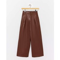 Faux Leather Wide Leg Trouser TAN - JD Williams - Size: 20 | JD Williams (UK)
