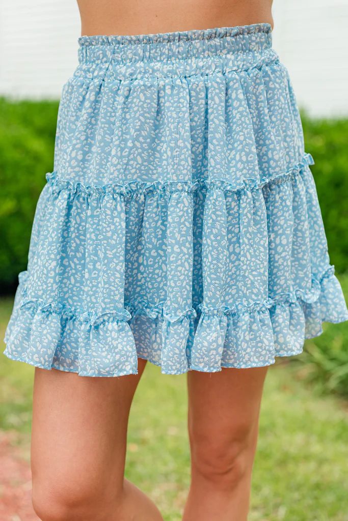 Now Or Never Blue Spotted Skirt | The Mint Julep Boutique