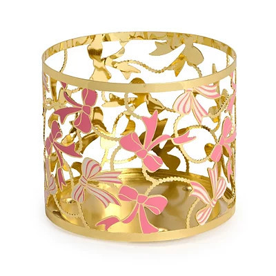 Bows 3-Wick Jar Candle Holder, Gold/Pink, 3.6H x 4.25 | Kirkland's Home | Kirklands
