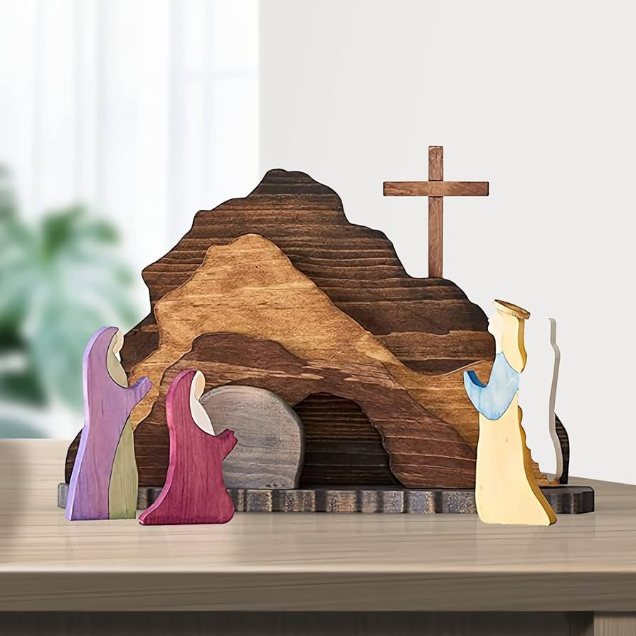 Easter Scene Wooden Decoration, Easter Resurrection Scene Set Home Decor Gifts, Jesus Nativity Sc... | Amazon (US)