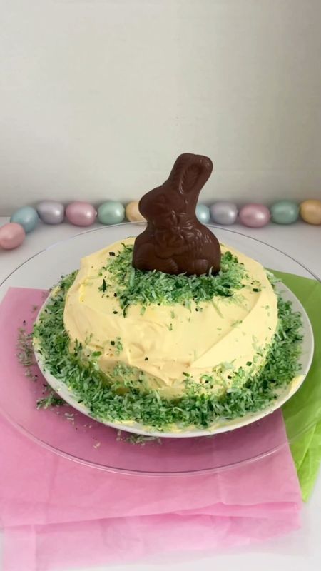 Easter Bunny-Topped Cake - So fun to make and cute to look at! Will look beautiful on an Easter Dinner Table🙂

#LTKSeasonal #LTKhome #LTKparties