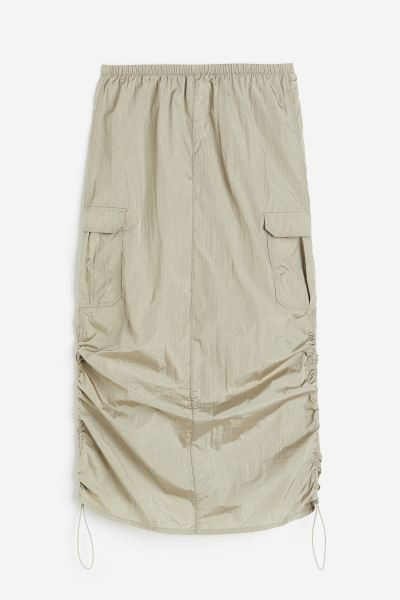 Nylon Parachute Skirt - Light khaki green - Ladies | H&M US | H&M (US + CA)