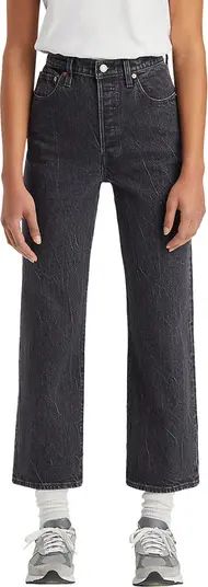 Ribcage Acid Wash High Waist Ankle Straight Leg Jeans | Nordstrom