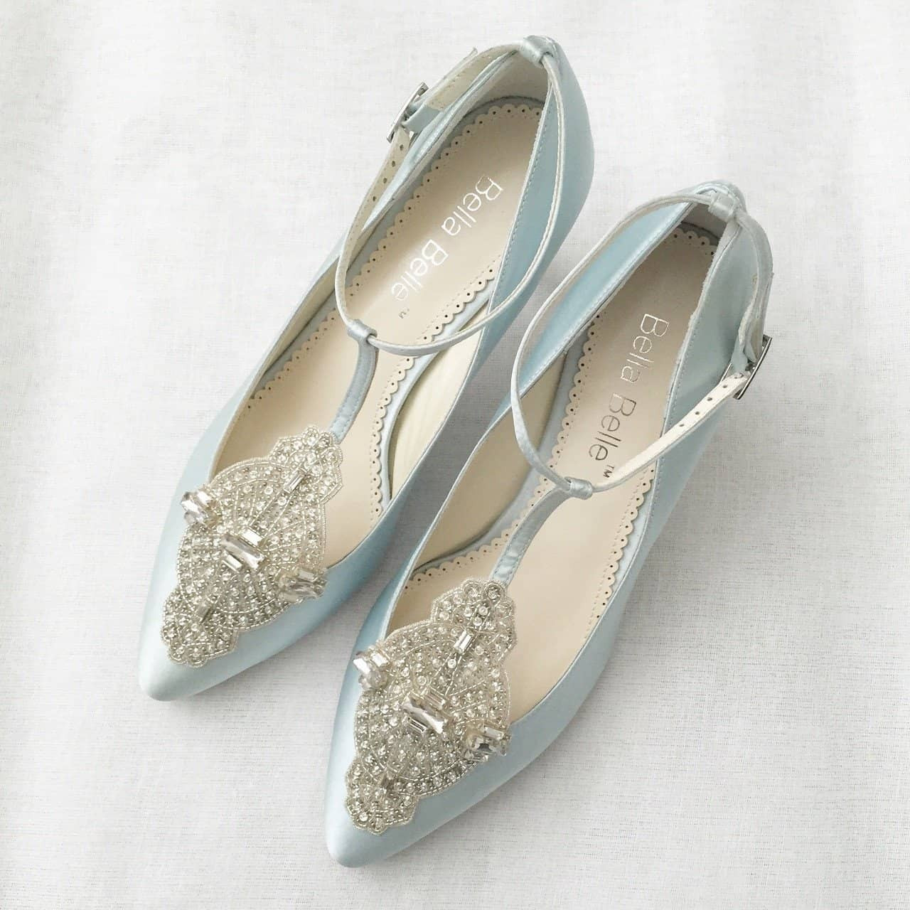 Blue Kitten Heel Wedding Shoes Vintage Bridal Heels | Bella Belle Shoes
