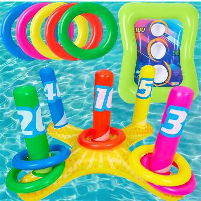Joyfy 2 Packs Inflatable Pool Toy Set for Kids, Swimming Pool Toss Games Includes Ring Toss & Corn-Toss Game Floating for Kids Adults Summer Party Fun | Target