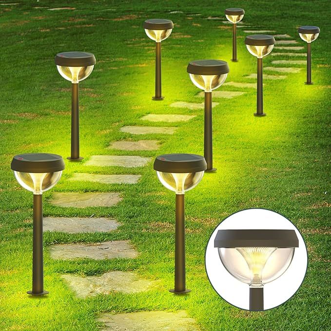 Linkind Solar Pathway Lights 8 pack, Warm White Bright LED Solar Outdoor Lights, Waterproof Solar... | Amazon (US)