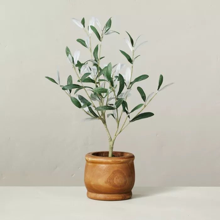 16" Faux Olive Leaf Potted Plant - Hearth & Hand™ with Magnolia | Target