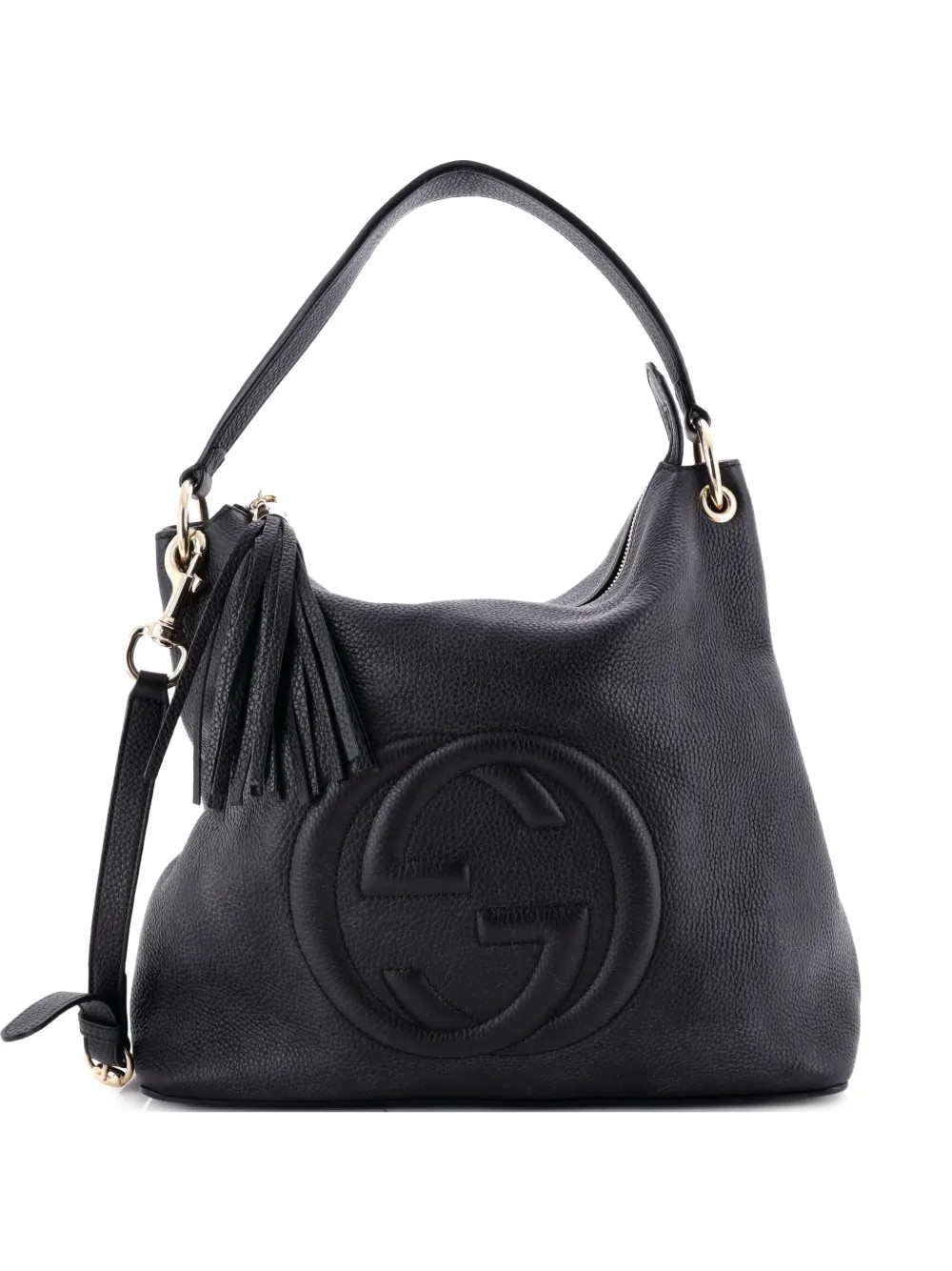 Gucci Pre-Owned Soho Convertible Leather Large Hobo Bag | Black | FARFETCH UK | Farfetch Global