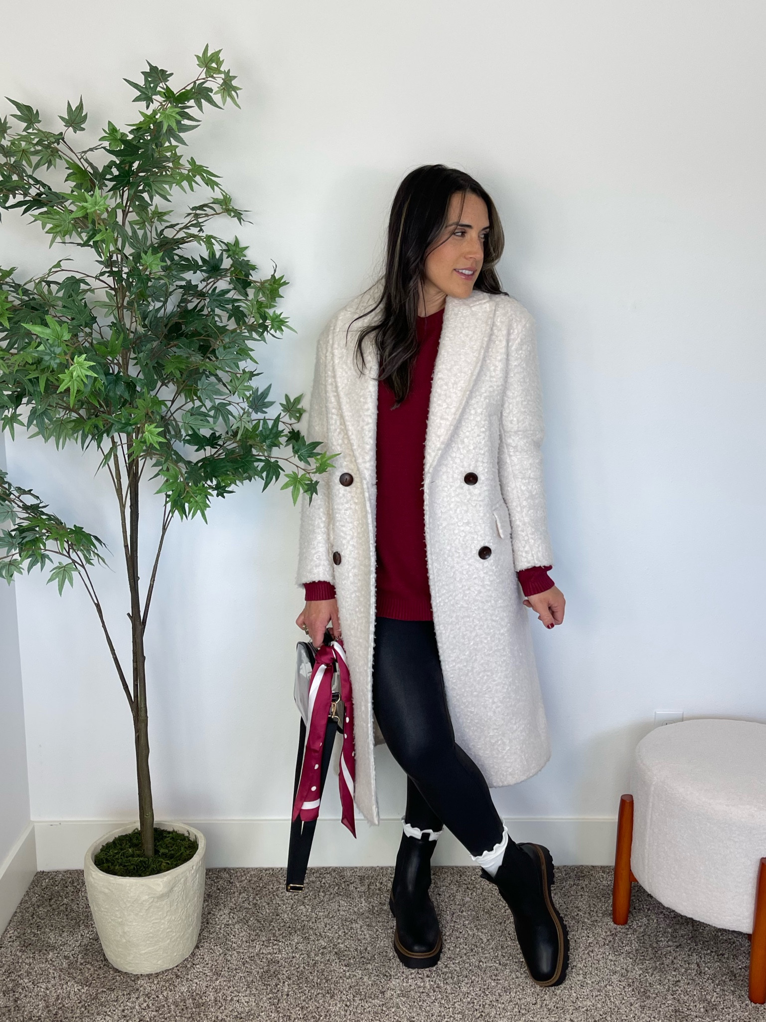 Game day outfit idea | what to wear on game day | football season | college football Saturday | style on game day | coordinate with your team’s colors! | affordable style | Amazon fashion | winter style | will coat | spanx leggings | Chelsea boots | cozy look

Sized up to medium in sweater. Would size up even more for more of an oversized fit. I like super oversized. Size up one for a loose fit. Go try to size for a regular fit. Not much length for leggings. If you go true to size. 
Size up .5 in boots
Coat is old. Linked similar option 

#LTKSeasonal #LTKBacktoSchool #LTKstyletip